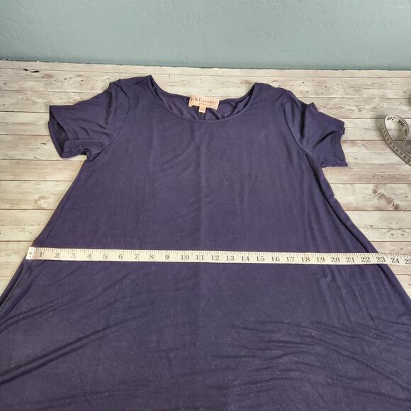Philosophy High Low Short Sleeve Trapeze Dress Size Large - Picture 6 of 7